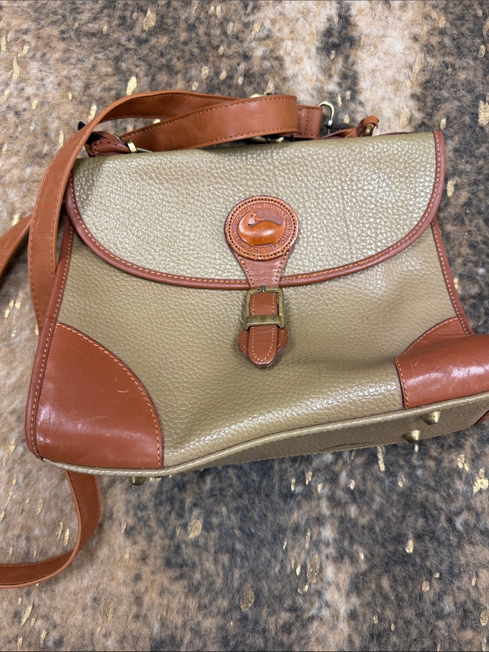 Dooney & Bourke Tan Leather Crossbody Satchel